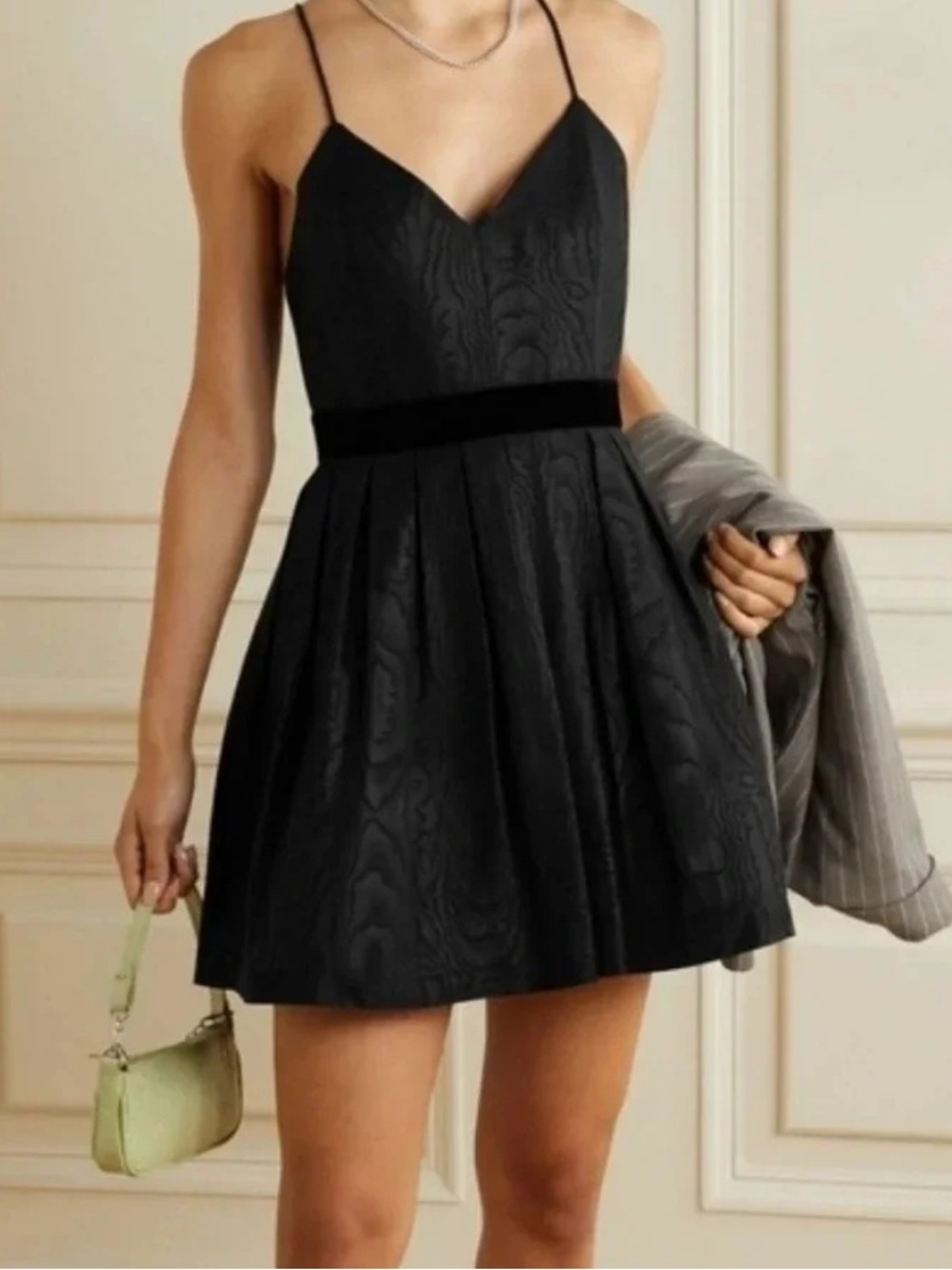 Alice + Olivia | Madison Pleated Mini Dress 4 black